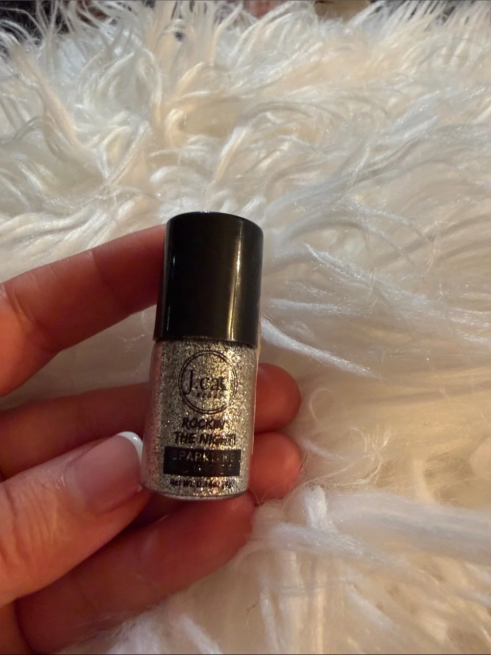 J.CAT Sparkling Silver Glitter Nail Powder